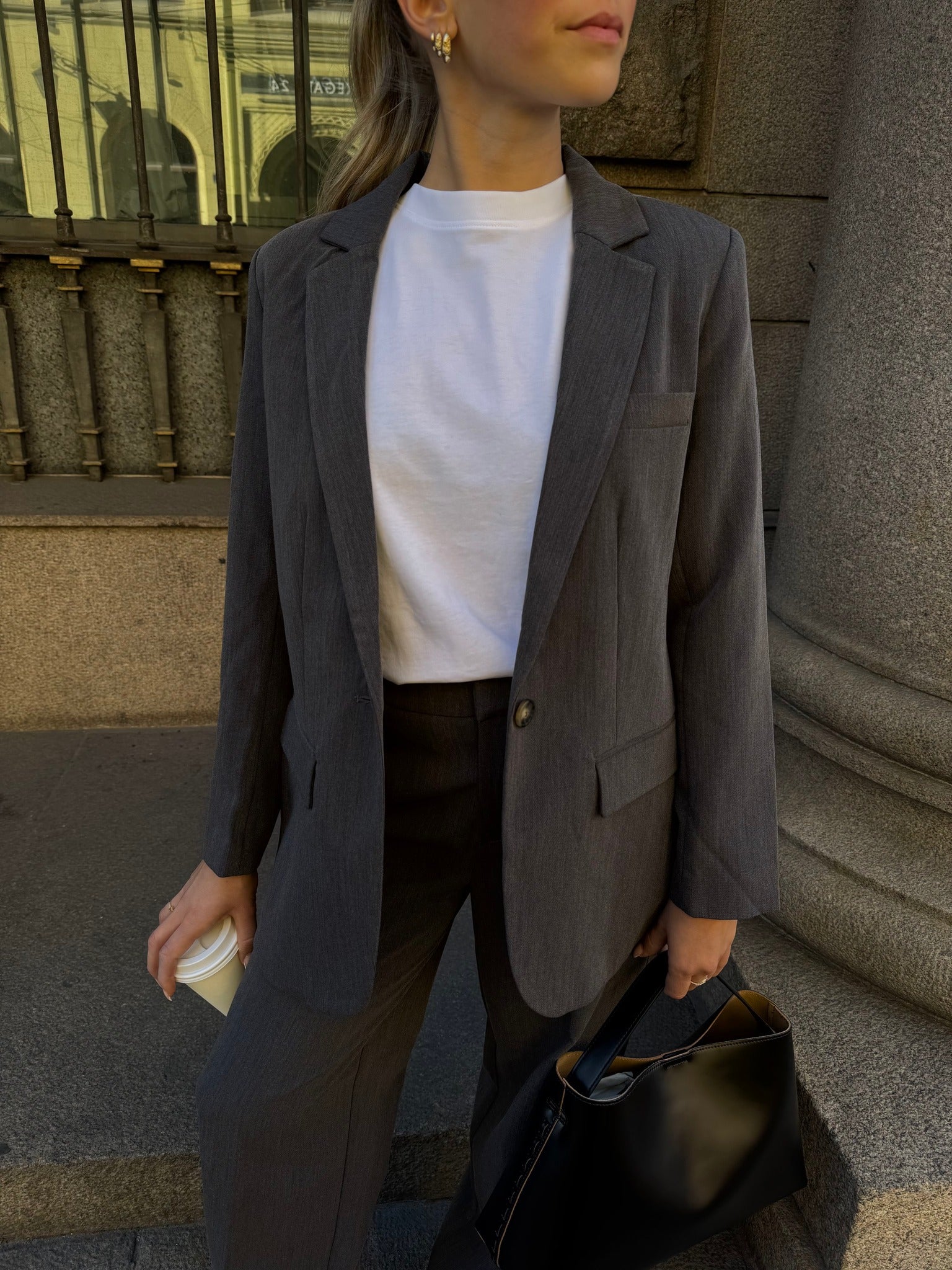 OBJSIGRID Blazer - Medium Grey Melange